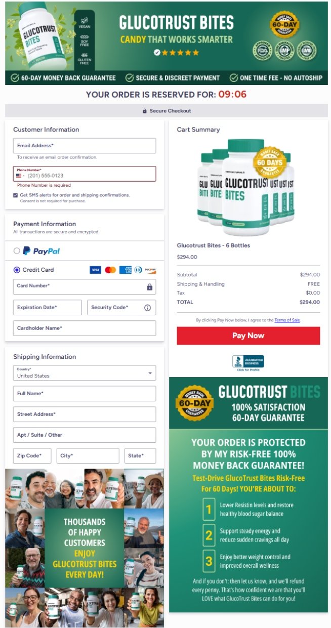 GlucoTrust Bites Official Website Secure Order Page
